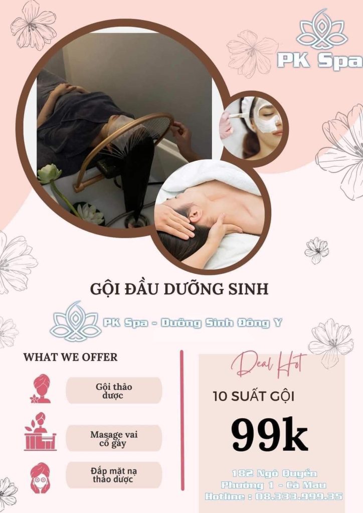 Gội đầu dưỡng sinh CHUẨN Đông Y tại PK Spa Cà Mau
